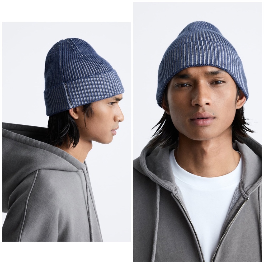 Zara ribbed knit hat, organic cotton